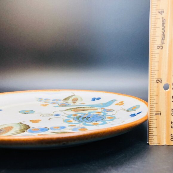 Vintage Ken Edwards Tonala Pottery Plate, Blue Bird Butterfly Florals Folk Art - Picture 10 of 10